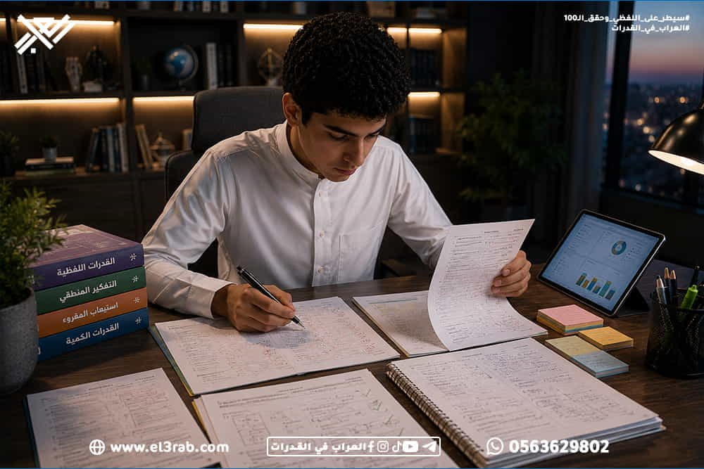 أسرار-المتفوقين-في-القدرات كيف-أجيب-درجة-عالية-في-القدرات اختبار-القدرات اختبار-قياس قياس-القدرات رفع-درجة-القدرات خطة-مذاكرة-القدرات تحليل-الأخطاء إدارة-الوقت القدرات-اللفظية القدرات-الكمية محاكي-القدرات منصة-العراب-في-القدرات