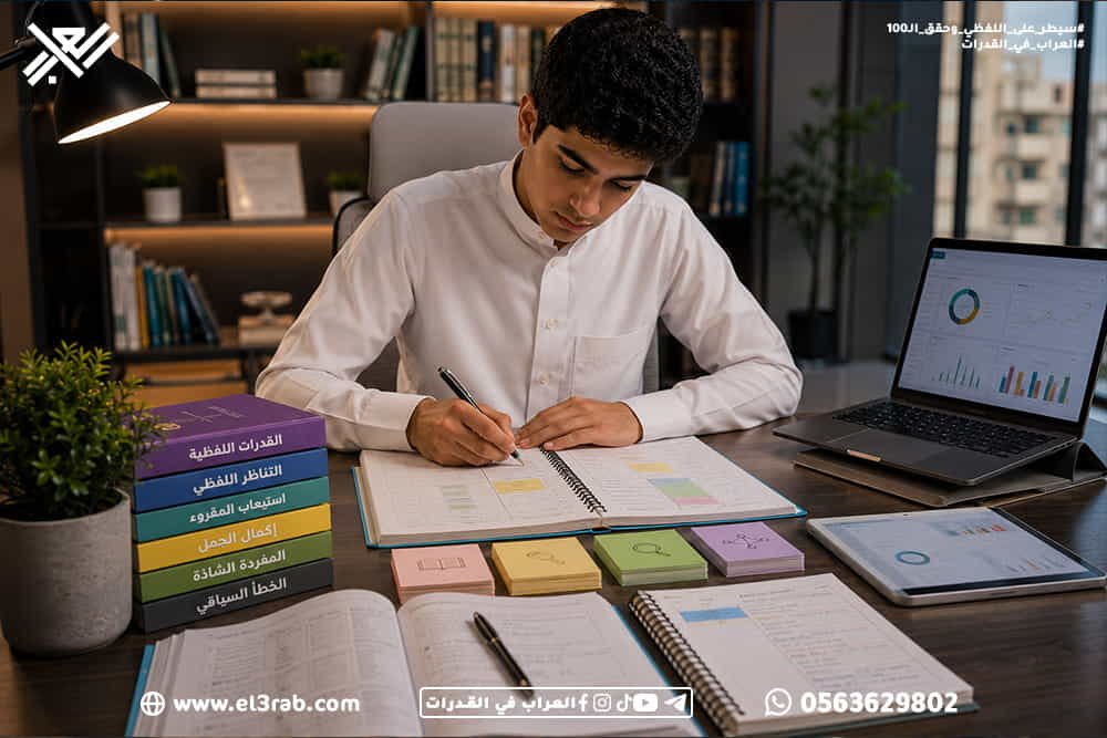 كيف-تحصل-على-100-في-القدرات 100-في-القدرات اختبار-القدرات اختبار-قياس قياس-القدرات رفع-درجة-القدرات خطة-مذاكرة-القدرات القدرات-اللفظية القدرات-الكمية اختبارات-محاكية اختبار-قدرات-تجريبي تحليل-الأخطاء إدارة-الوقت محاكي-القدرات منصة-العراب-في-القدرات
